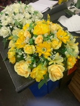 Large artificial funeral posy